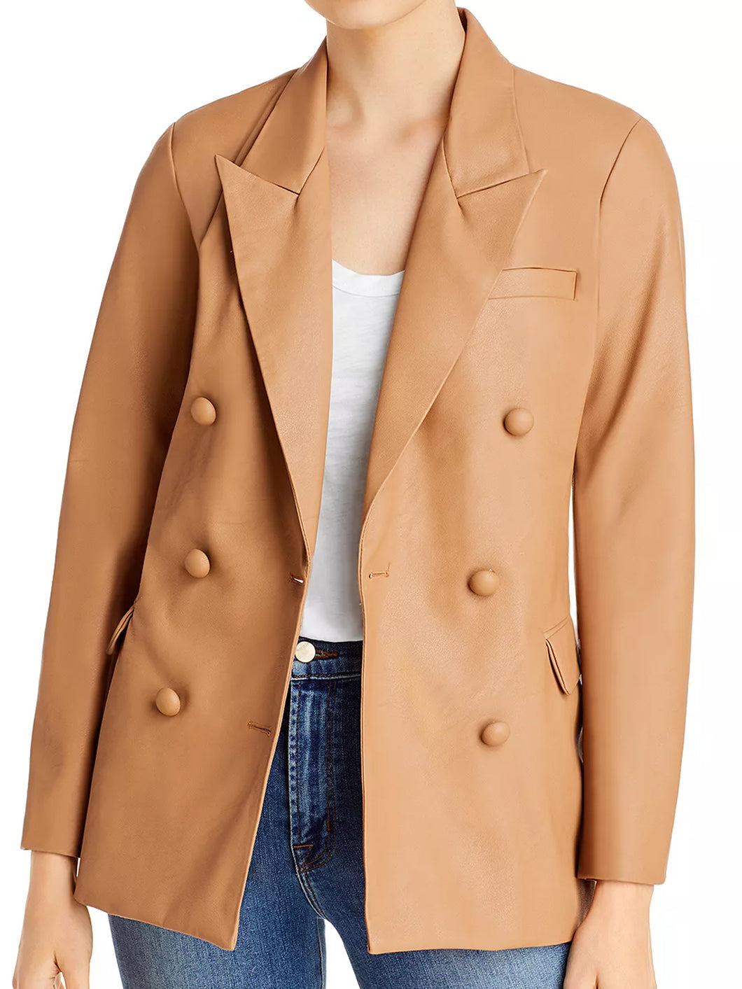 Womens Faux Leather Crombie Coat