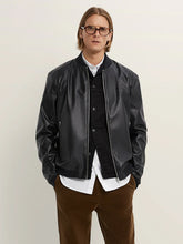 Load image into Gallery viewer, Mens Faux Leather Bomber Jacket - Boneshia
