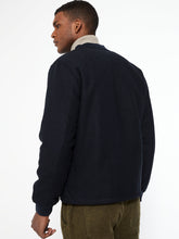 Load image into Gallery viewer, Navy Faux Wool Bomber Jacket
