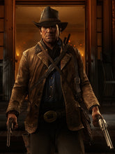 Load image into Gallery viewer, Red Dead Arthur Morgan Redemption 2 Brown Leather Jacket
