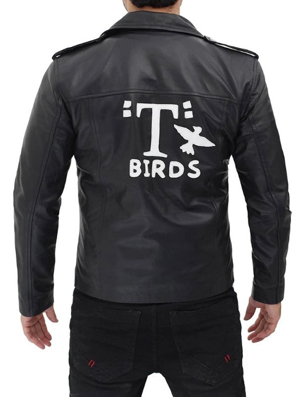 John Travolta Black T-Birds Leather Jacket