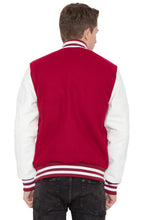 Load image into Gallery viewer, Mens Casual Red and White Varsity Jacket
