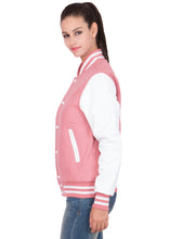 Load image into Gallery viewer, Womens Casual Baby Pink Varsity Jacket
