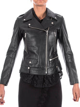 Load image into Gallery viewer, Women Dashing handmade genuine leather biker jacket
