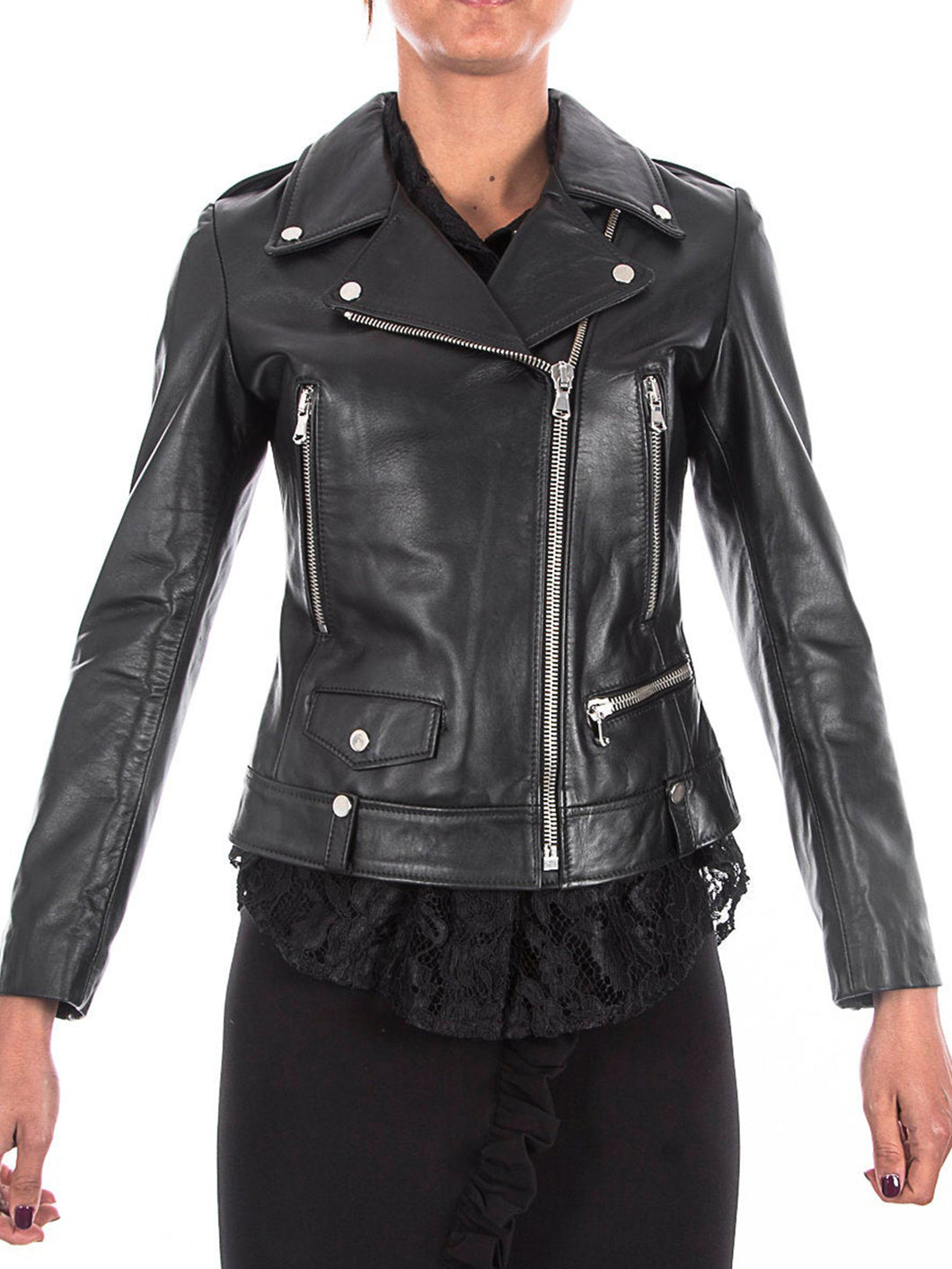 Women Dashing handmade genuine leather biker jacket