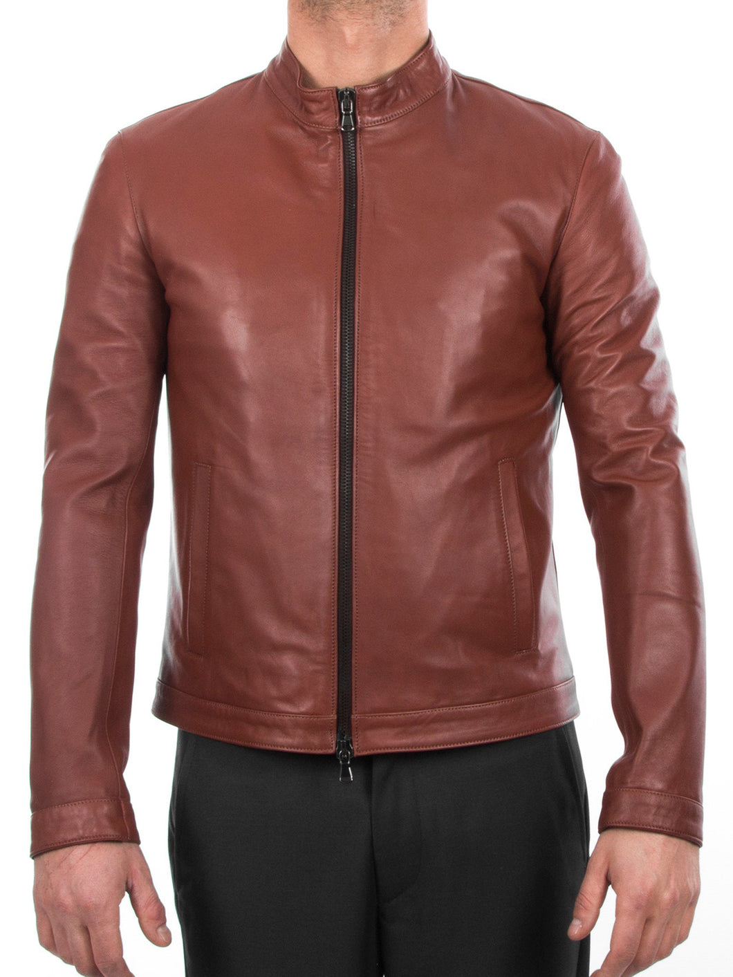 Italian handmade fit Men leather jacket