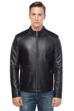 Load image into Gallery viewer, Plain Black Jumbo Leather Biker Jacket
