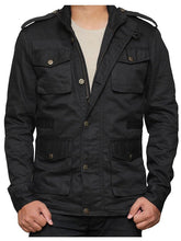 Load image into Gallery viewer, Men&#39;s Glitzy Black Leather Biker Jacket
