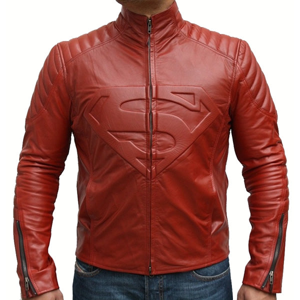 Superman Maroon Smallville Jacket Leather