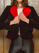 Load image into Gallery viewer, Red Heart Black Wool Blazer
