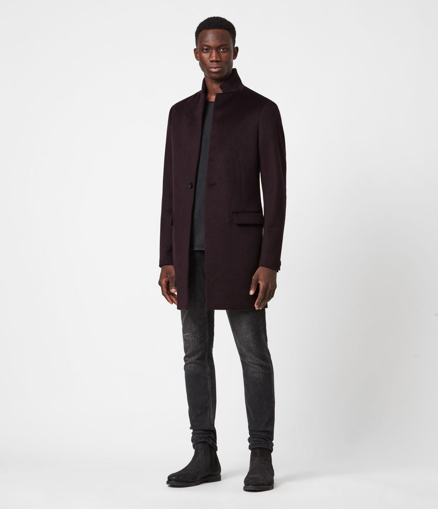Wool Black Long Coat for Men
