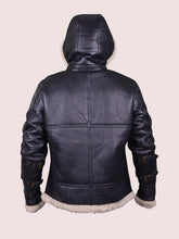 Load image into Gallery viewer, Men B3 Black Bomber Shearling Jacket
