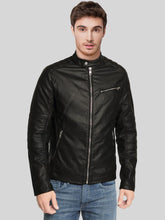 Load image into Gallery viewer, Men Black Faux Leather Jacket
