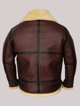 Load image into Gallery viewer, Men Brown Bomber Shearling Jacket
