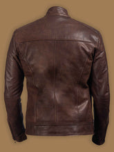 Load image into Gallery viewer, Men Polish Biker Brown Leather Jacket – Boneshia

