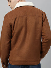 Load image into Gallery viewer, Men Camel Brown Solid Tailored Jacket
