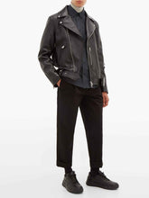 Load image into Gallery viewer, Men Classic Black Biker Leather Jacket - Boneshia.com
