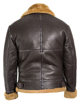 Load image into Gallery viewer, Men Dark Brown Bomber Shearling Jacket
