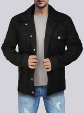 Load image into Gallery viewer, Men Elegant Black Cotton Jacket

