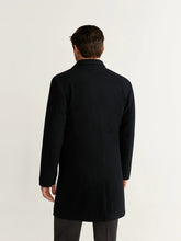 Load image into Gallery viewer, Men Jet Black Wool Trench - Boneshia.com
