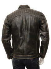 Load image into Gallery viewer, Men Real Leather Vintage Biker Jacket
