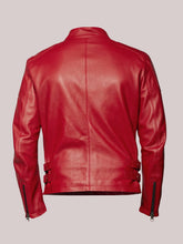 Load image into Gallery viewer, Men Red Leather Jacket - Boneshia
