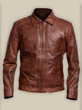 Load image into Gallery viewer, Men Reddish Brown Leather Jacket – Boneshia
