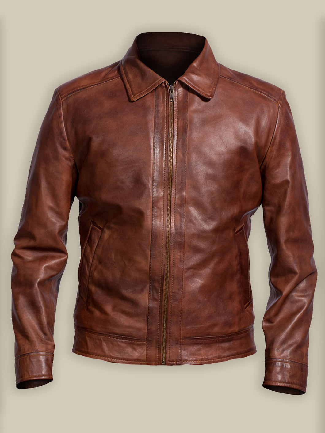 Men Reddish Brown Leather Jacket – Boneshia