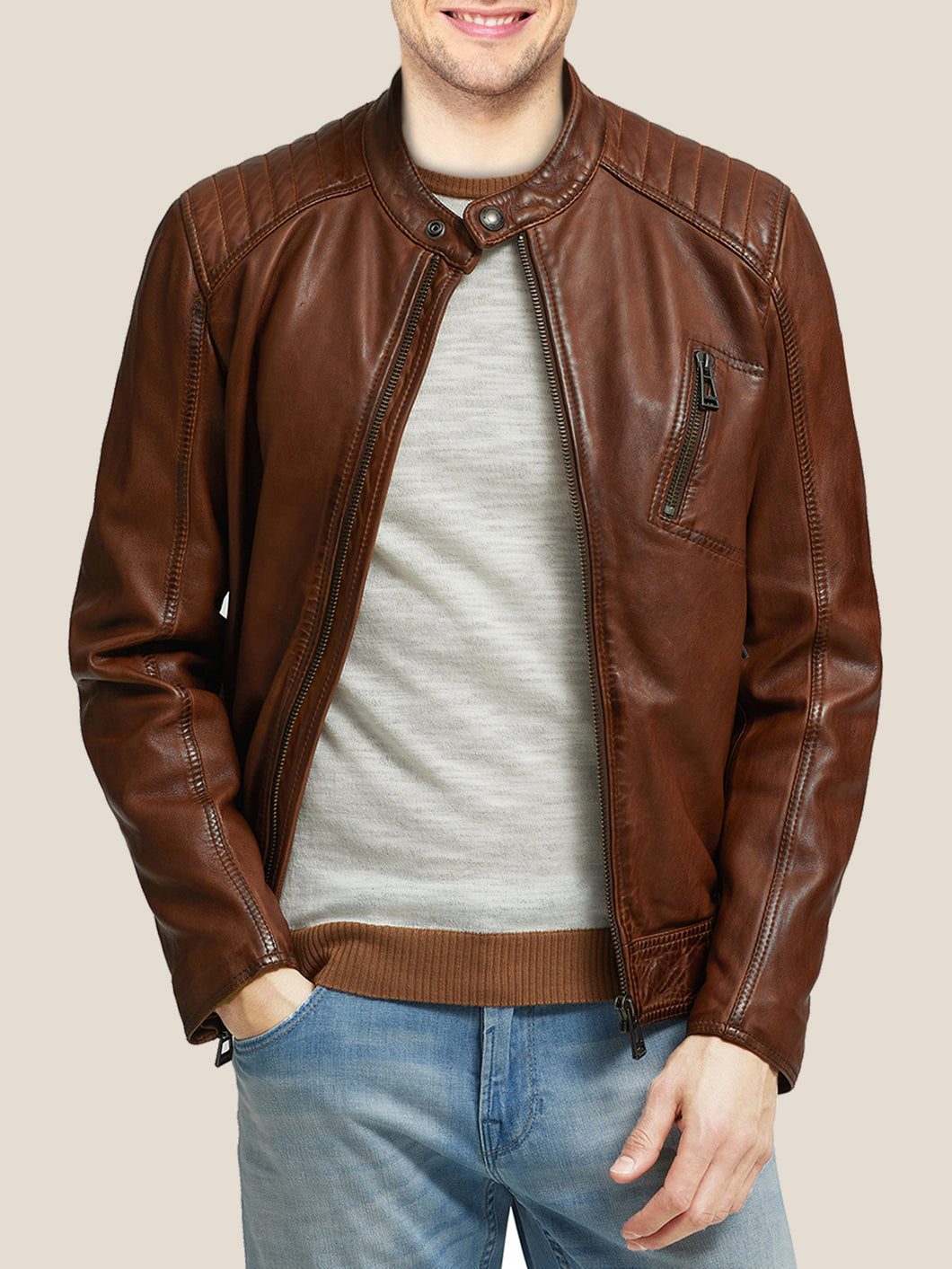 Men Slimfit Leather Jacket – Boneshia