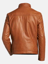 Load image into Gallery viewer, Men Soft Lambskin Leather Jacket In Tan Color
