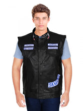 Load image into Gallery viewer, Men Stylish Black Leather Vest
