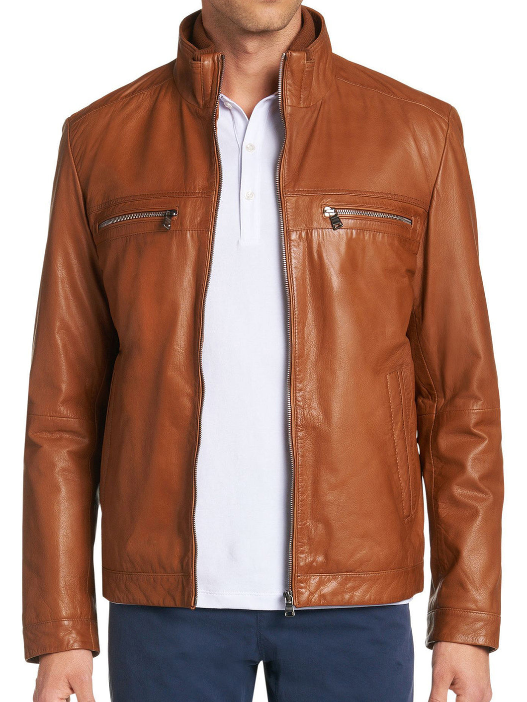 Men Soft Genuine Lambskin Leather Jacket