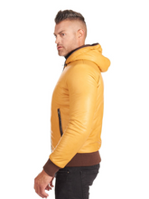 Load image into Gallery viewer, Mens Real Leather Biker Yellow Jacket  - Boneshia
