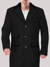 Load image into Gallery viewer, Men&#39;s Black Stylish Wool Coat - Boneshia.com
