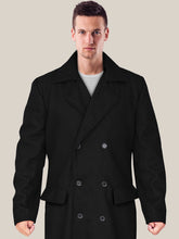 Load image into Gallery viewer, Men&#39;s Black Wool Coat
