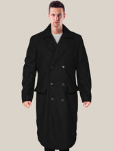 Load image into Gallery viewer, Men&#39;s Black Wool Coat
