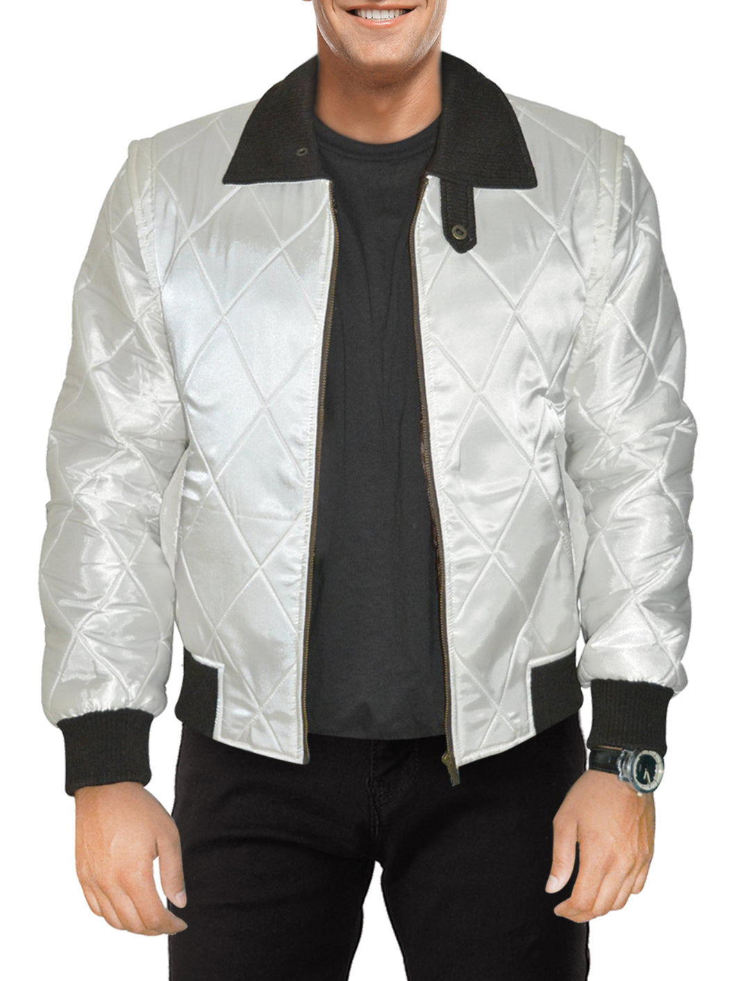 Men's Exclusive White Scorpion Satin Jacket