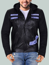Load image into Gallery viewer, Men&#39;s Feisty Black Leather Hoodie Splendid Jacket
