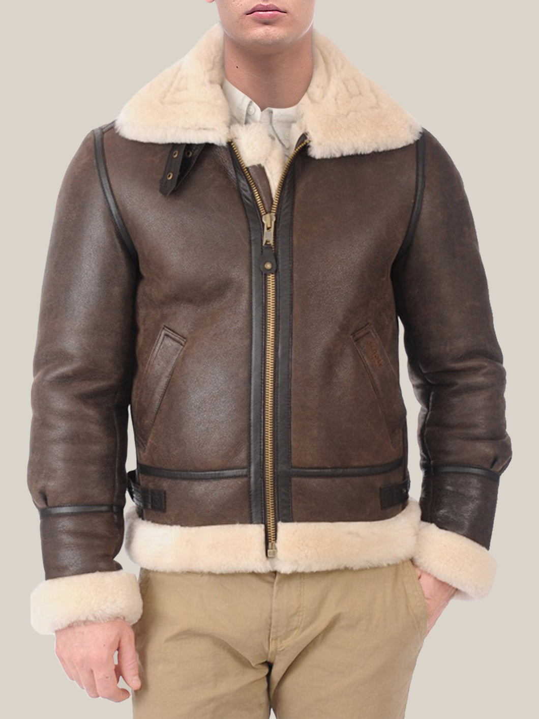 Men's Foxy Brown Shearling Leather Jacket