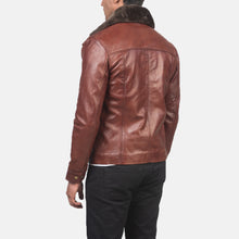 Load image into Gallery viewer, Evan Hart Fur Brown Leather Jacket

