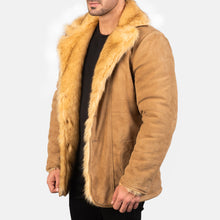 Load image into Gallery viewer, Mens Distressed Beige Leather Coat
