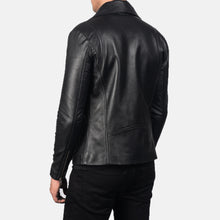 Load image into Gallery viewer, Men Black Leather Biker Jacket
