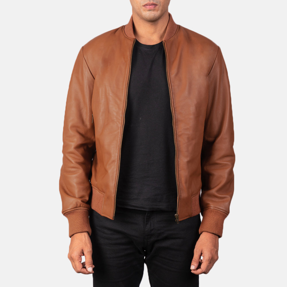Shane Brown Leather Bomber Jacket