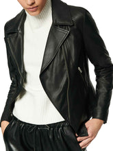 Load image into Gallery viewer, Mens Café Racer Asymmetrical Collar Leather Jacket
