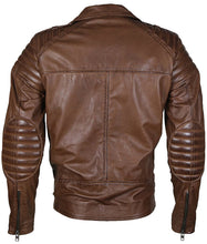 Load image into Gallery viewer, Men&#39;s Biker Classical Brown Leather Jacket
