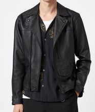 Load image into Gallery viewer, Mens Biker Dark Leather Jacket

