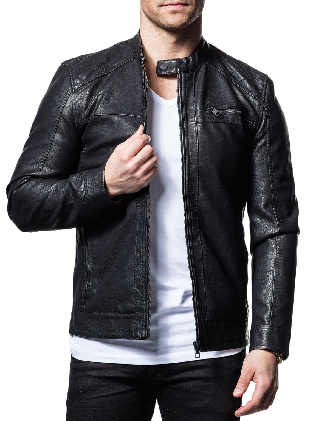 Mens Biker Stylish Real Leather Jacket