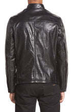 Load image into Gallery viewer, Mens Black Cafe Racer Cowhide Leather Jacket
