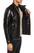Load image into Gallery viewer, Men&#39;s Black Real Leather Cafe Racer Jacket
