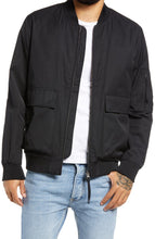 Load image into Gallery viewer, Mens Black Wilt Bomber Cotton Jacket
